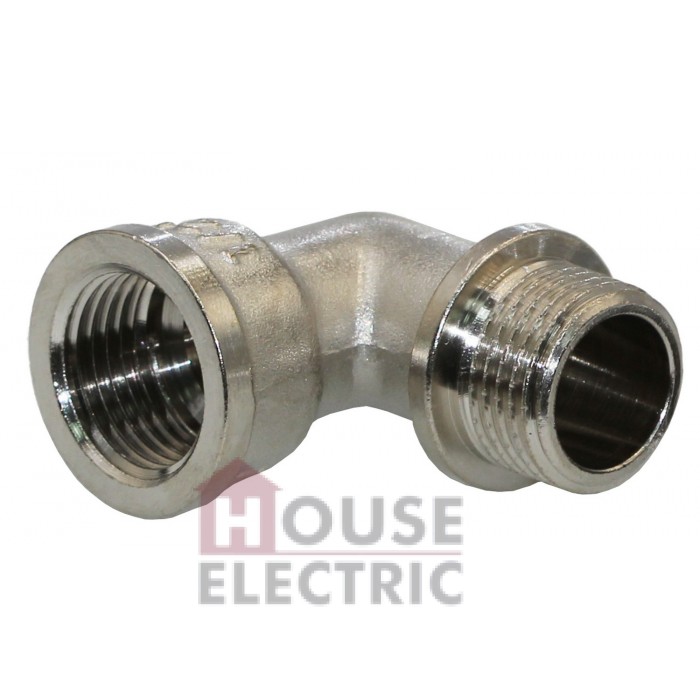 Угол латунный никелированный 1/2" вн-нар KOER KF.L06MF