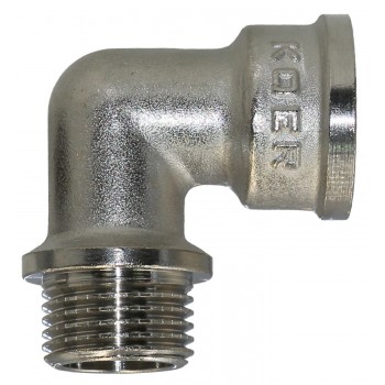 Угол латунный никелированный 1/2" вн-нар KOER KF.L06MF