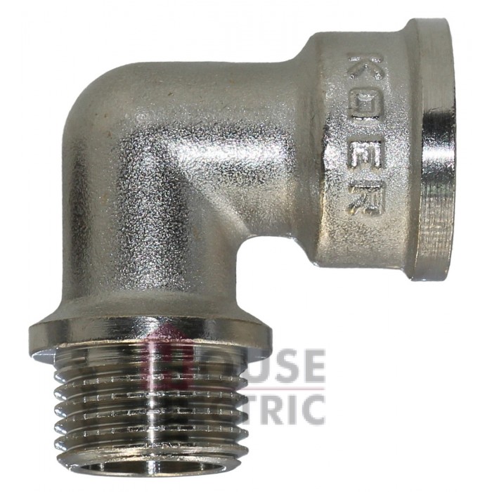 Угол латунный никелированный 1/2" вн-нар KOER KF.L06MF
