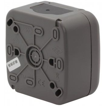 Розетка накладная с заземлением со шторками и с крышкой Viko Palmiye IP54 Атрацит