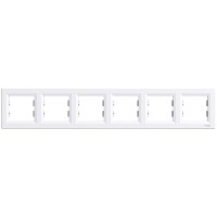 Рамка 6-постовая горизонтальная Schneider Electric Asfora Белый