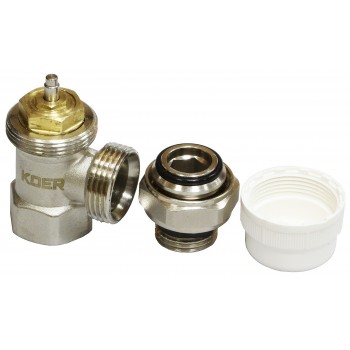 Термостатический радиаторный кран угловой KOER KR.921-Gi - 1/2" под термоголовку М30x1.5