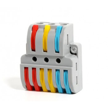 Разветвляющая проходная клемма TM "MAPO" DF-633, универсальная 1⇒2+1⇒2+1⇒2