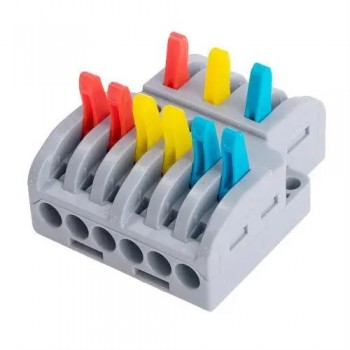 Разветвляющая проходная клемма TM "MAPO" DF-633, универсальная 1⇒2+1⇒2+1⇒2