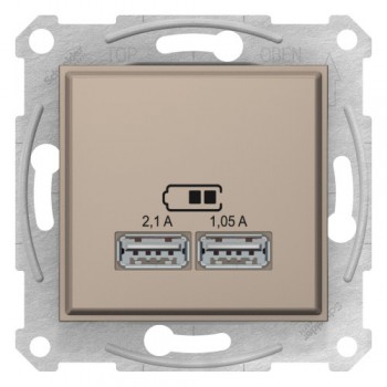 USB розетка 2,1A Schneider sedna Титан