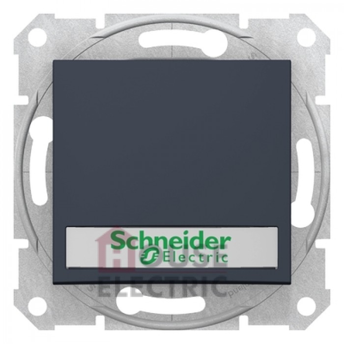 Кнопка Schneider sedna 10A с подсветкой и полем для надписи графит