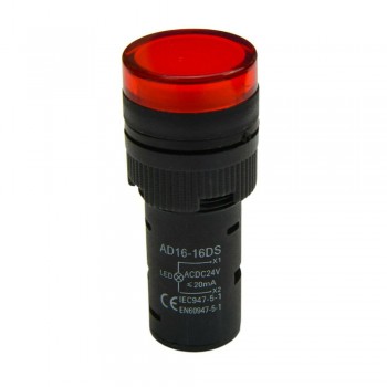 Арматура светосигнальная TAKEL AD16-16DS Ø16мм 230v АC/DC, красный