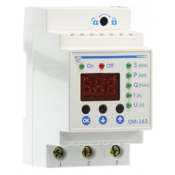 Реле контроля напряжения, мощности и тока Новатэк-электро ОМ-163 63A