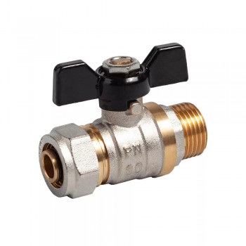 Кран шаровый Ital 16*1/2 для металлопластика с наружной резьбой