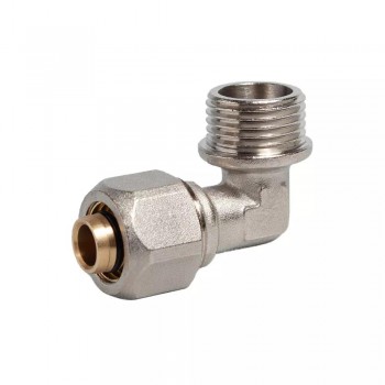 Колено обжимное Ital 16*1/2 для металлопластика с наружной резьбой