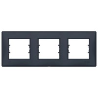 Рамка 3-постовая горизонтальная IP44 Schneider Electric Sedna Графит