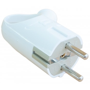 Вилка Titanum TF-PL316G-W угловая с заземлением (белый)