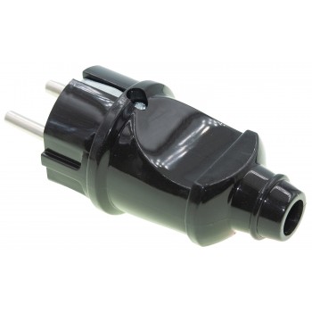 Вилка Titanum TF-PL116G-B прямая с заземлением (черный)