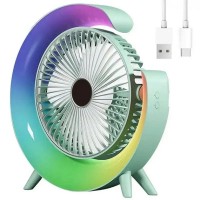 Вентилятор настольный аккумуляторный с регулировкой скорости и RGB подсветкой