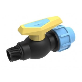 Кран шаровый пластиковый SantehPlast для ПЭ труб d20 с 1/2" наружной резьбой