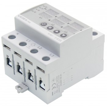 Реле контроля напряжения и тока трехфазное Videx Resist VF-RS-3RNT63 145-300В 1-63A
