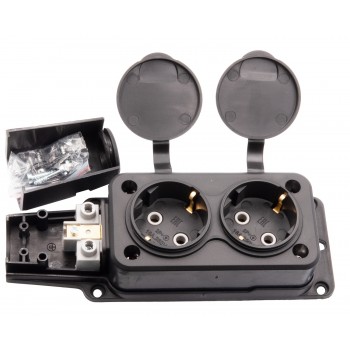 Розетка Bemis BK1-1402-3612 IP54 двойная 1х16 А с заземлением