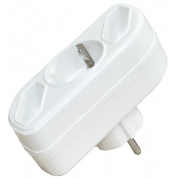 Тройник разветвлитель универсальный Fetih 3 выхода (2+1евро) белый