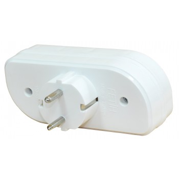 Тройник разветвлитель универсальный Fetih 3 выхода (2+1евро) белый