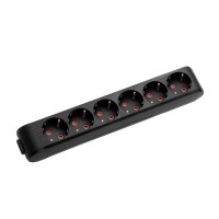 Колодка Viko Multi-let 6 гнезд с заземлением, черная