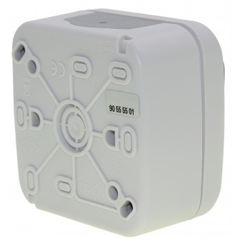 Выключатель одноклавишный накладной Viko Palmiye влагозащищенный IP54 серый