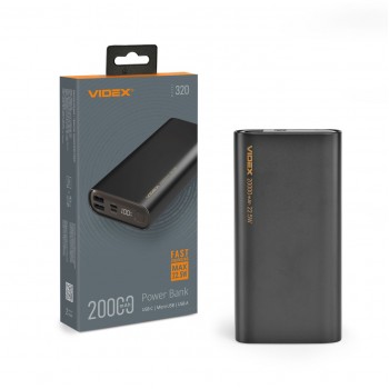 Повербанк 20000mAh Videx VPB-320 22.5W Black