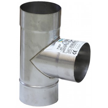 Тройник дымохода 90° Вент Устрий d110 AISI 304 нержавеющая сталь 0,6 мм