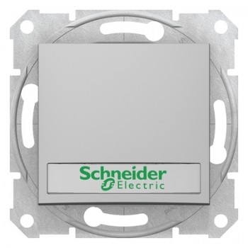 Кнопка с подсветкой и полем для надписи 10A Алюминий Schneider sedna