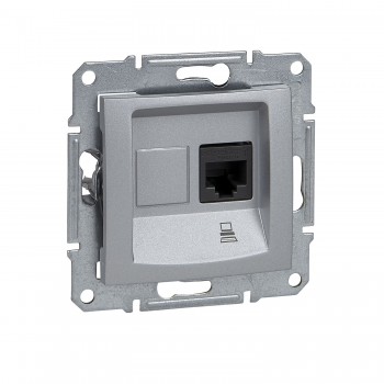 Розетка компьютерная 5STP Алюминий Schneider Electric Sedna