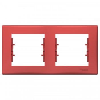 Рамка 2-постовая горизонтальная Schneider Electric Sedna Красный