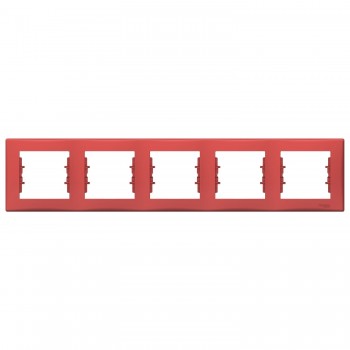 Рамка 5-постовая горизонтальная Schneider Electric Sedna Красный