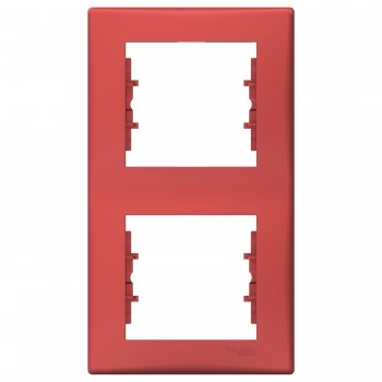 Рамка 2-постовая вертикальная Schneider Electric Sedna Красный