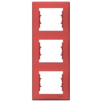 Рамка 3-постовая вертикальная Schneider Electric Sedna Красный
