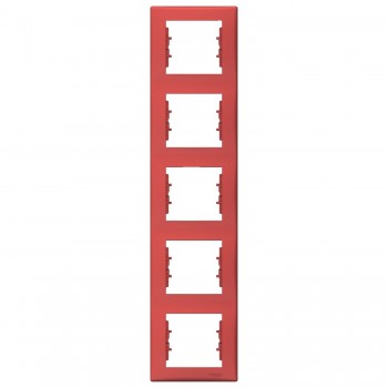 Рамка 5-постовая вертикальная Schneider Electric Sedna Красный