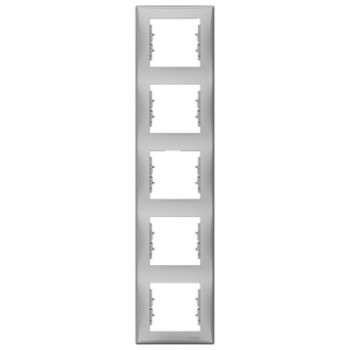 Рамка 5-постовая вертикальная Schneider Electric Sedna Алюминий