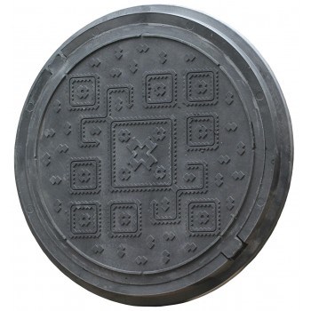 Люк круглый Ruslana EN124 D620 1т полимерпесчаный черный