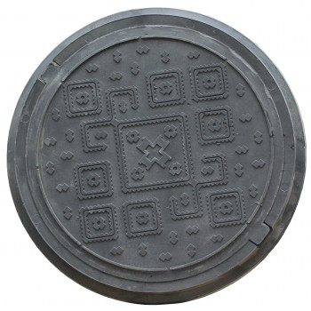 Люк круглый Ruslana EN124 D620 1т полимерпесчаный черный