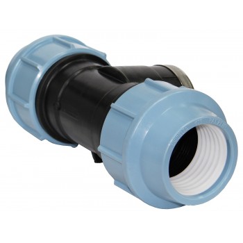 Тройник для ПЭ труб с внутренней резьбой Unidelta ТЗ 75х3"х75