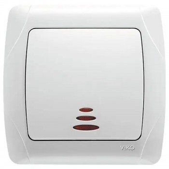 Выключатель одноклавишный Viko Carmen с подсветкой белый