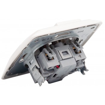 Выключатель двухклавишный с подсветкой VIKO Carmen белый