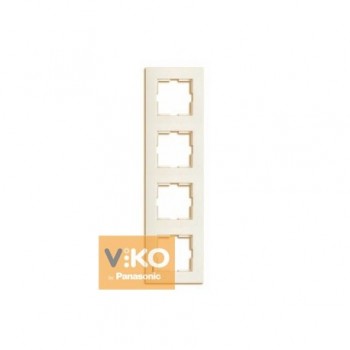 Рамка 4-постовая вертикальная VIKO Karre Крем
