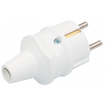 Вилка Viko 16A прямая с заземлением белая