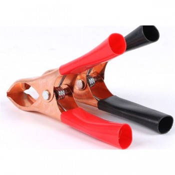 Зажим-крокодил для клемм 30А сталь с покрытием черный/красный (пара)