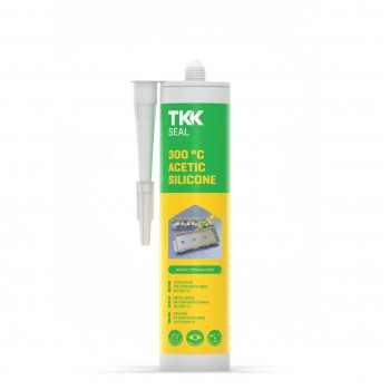 Постоянно эластичный герметик TKK SEAL +300°С, 300ml Acetic silicone, красный