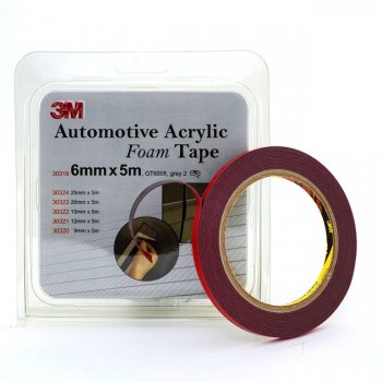 Двухсторонняя клейкая акриловая лента 3М GT6008, серая, 5 м х 0.8 мм х 15 мм