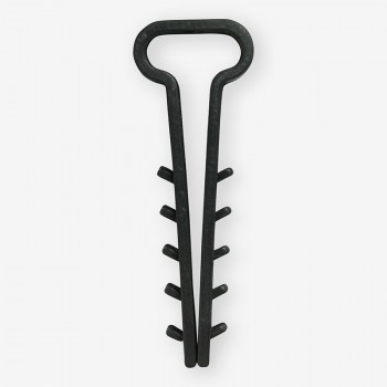 Дюбель-хомут «Елочка» для плоского кабеля Ziplex 14x5 мм, Черный (уп.100 шт)