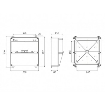 Комбинированный навесной щиток Bemis BD4-2000-0000 IP44 340x340x140 17 модулей