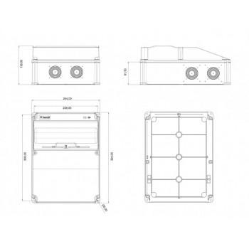 Комбинированный навесной щиток Bemis BD6-2000-0000 IP44 245x325x138 12 модулей