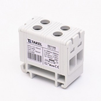 Клемма силовая вводная двойная Takel UTB 1,5-16, серая