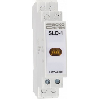 Световой индикатор на DIN-рейку Аско-Укрем SLD-1 230V AC/DC желтый